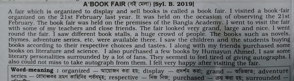 A Book Fair Paragraph