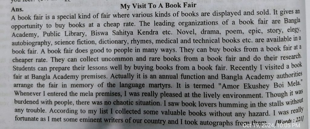 A Book Fair Paragraph