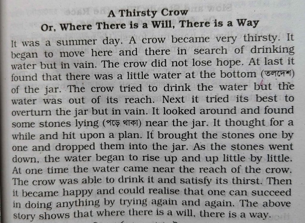 Completing story A Thirsty Crow