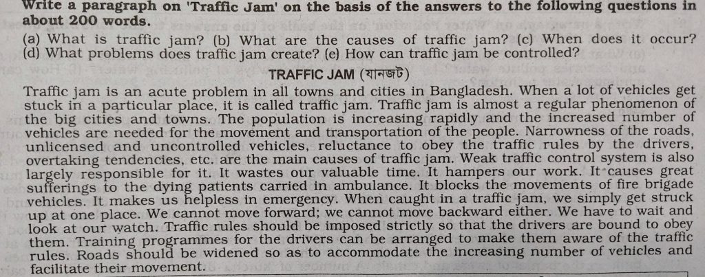 Traffic Jam Paragraph