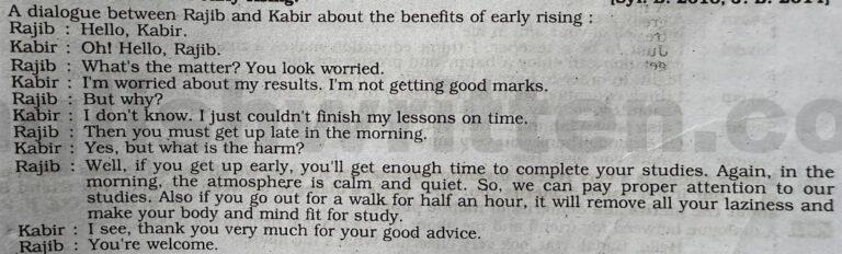 Dialogue Early Rising for Class 6, 7, 8, SSC and HSC