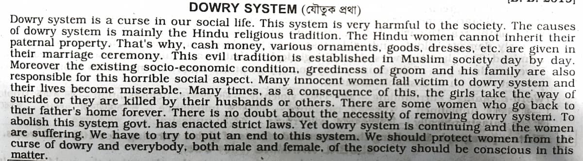 dowry system paragraph