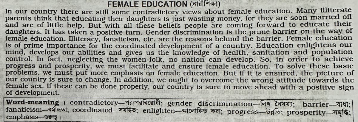 important of female education paragraph