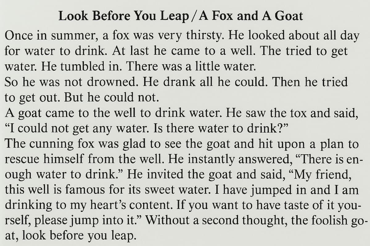look before you leap completing story